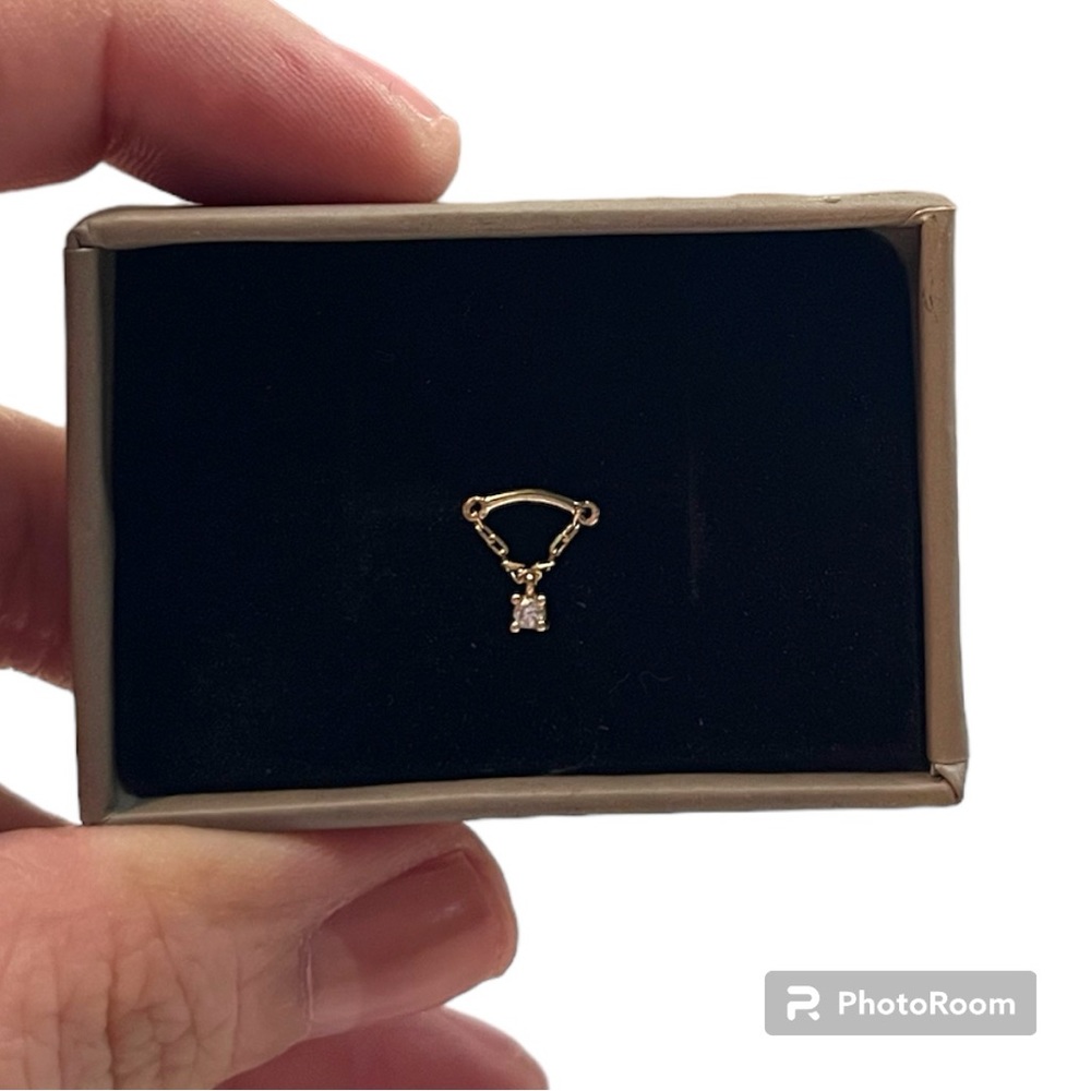 Gold Earrings with Crystal Accent